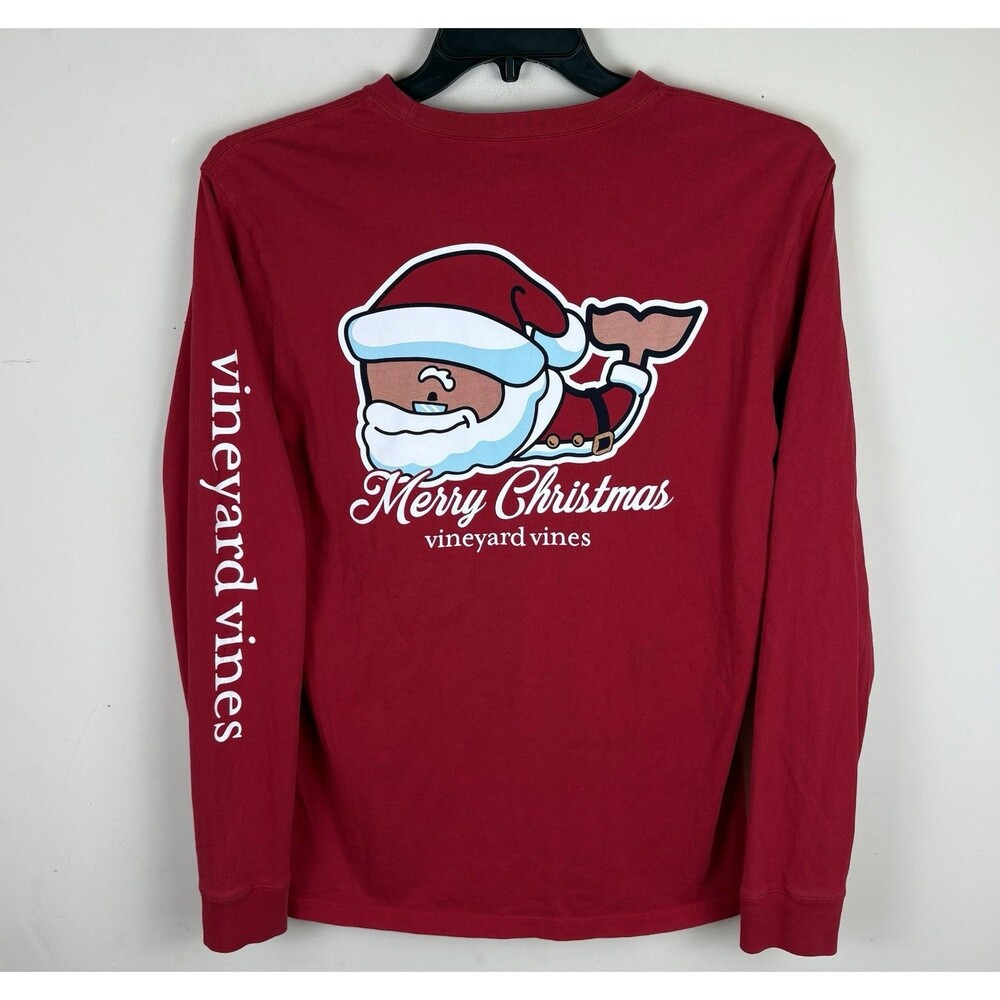 Vineyard Vines Graphic T-Shirt / Red / Long Sleeve / Size Small / Christmas